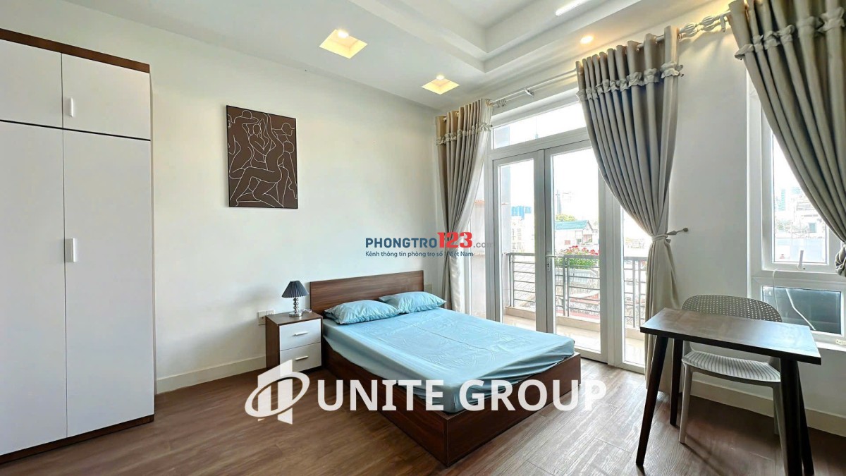 Căn hộ Quận 1, Full Nội Thất, Studio tách bếp, ban công, cửa sổ, Gần ISB, Chợ Tân Định