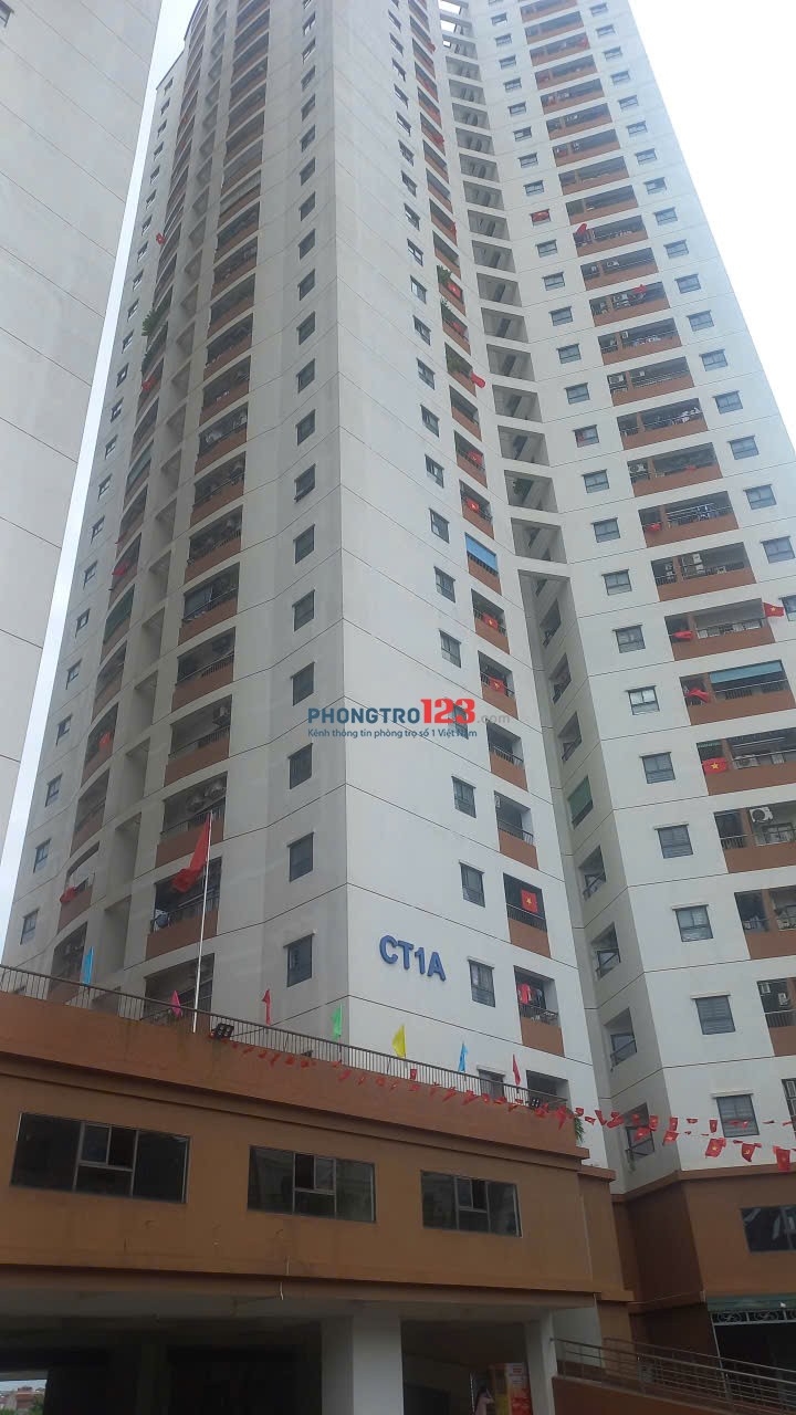 Cho thuê lâu dài căn hộ chung cư CT1 Yên Nghĩa, 7,5 triệu, 62 m2, 2n 2vs Lô góc tầng trung tháng mát