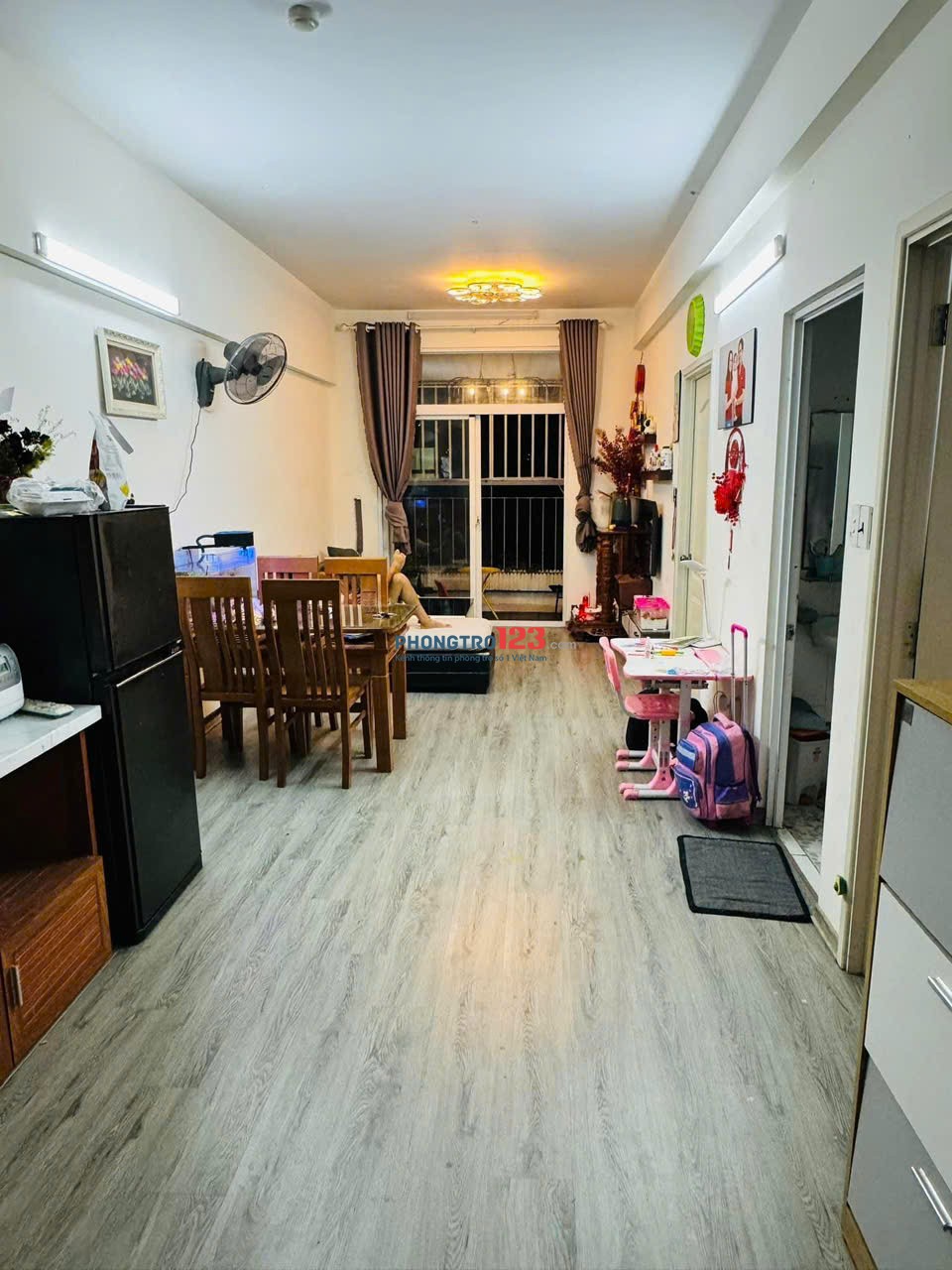Screc Tower, Trường Sa, Q3: 10tr5/th, Nội thất đẹp, 1p ngủ, 1WC,
