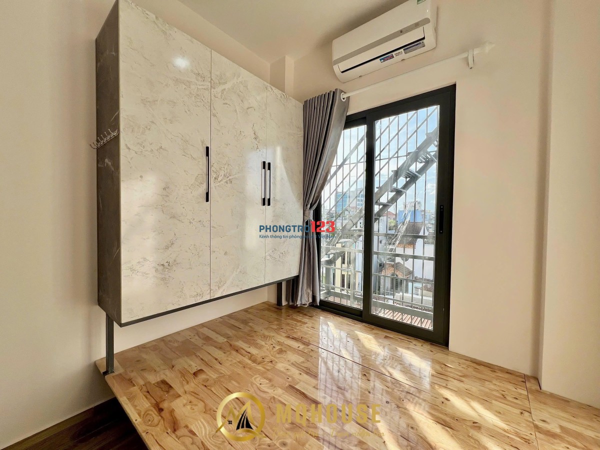Khai trương CHDV Thang máy, Bãi xe rộng, Ban công, Cửa sổ lớn full nội thất gần ĐH Mở, Chợ Bà Chiểu