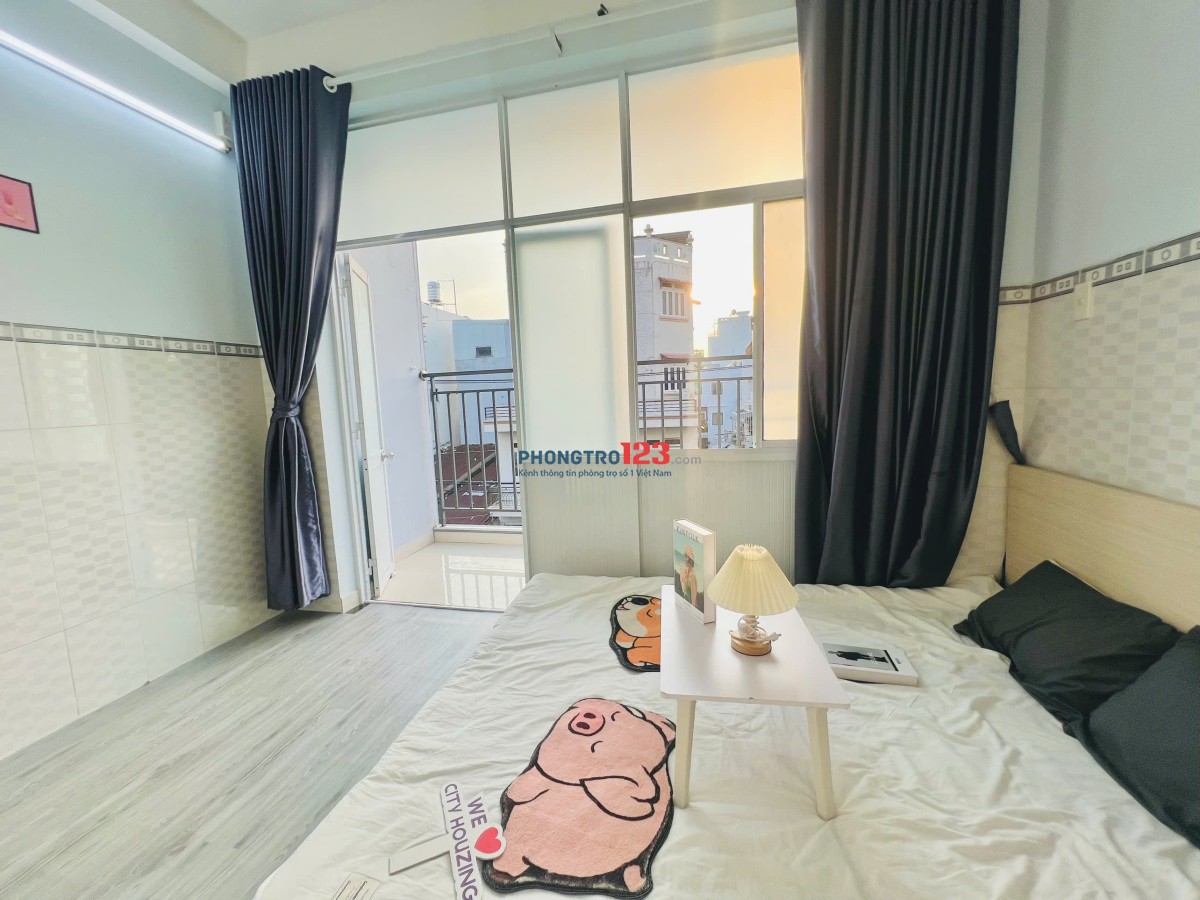 CHDV 1PN Tách Bếp, Ban Công, Full Nội Thất, 50m2, Cực Thoáng, Ngay gần chợ Tân Hương