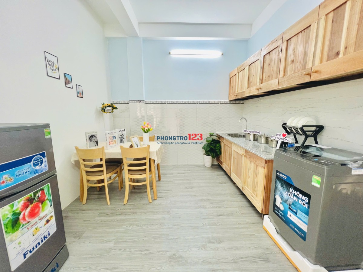 CHDV 1PN Tách Bếp, Ban Công, Full Nội Thất, 50m2, Cực Thoáng, Ngay gần chợ Tân Hương