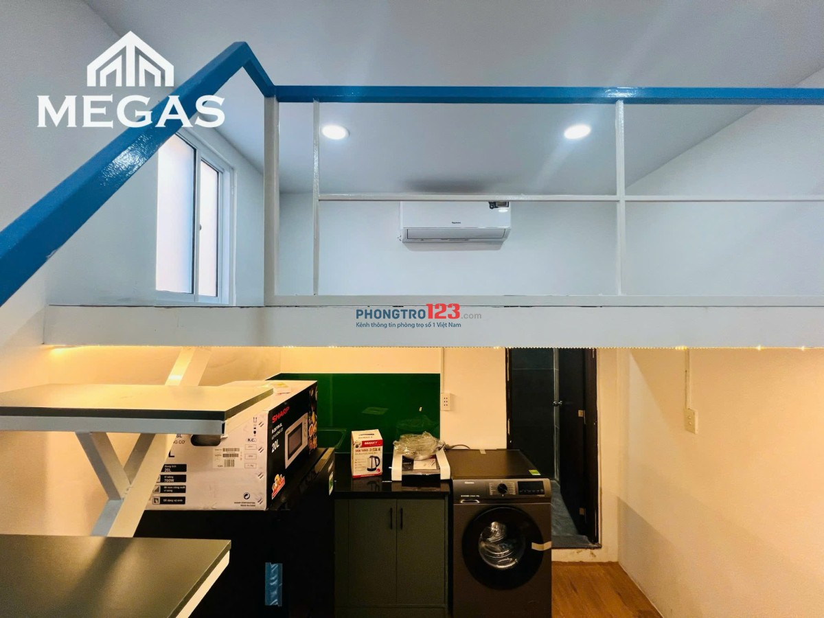 PHÒNG TRỌ CÓ GÁC CHO SINH VIÊN FULL NỘI THẤT 35m2 Ở ĐIỆN BIÊN PHỦ NGAY HUTECH