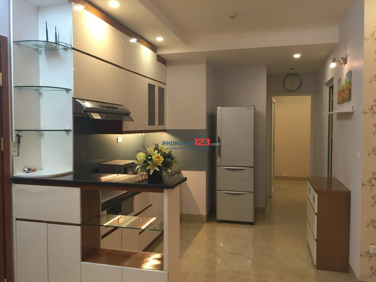Cho thuê căn hộ 2 ngủ, 2 vệ sinh, đủ đồ xịn.