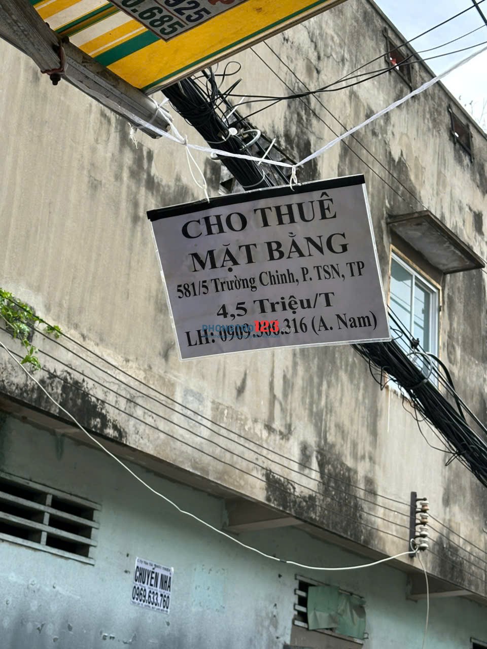 CHO THUÊ MẶT BẰNG KINH DOANH 4,5X5 - 581/5 TRƯỜNG CHINH - HẺM XE HƠI QUẬN TÂN PHÚ
