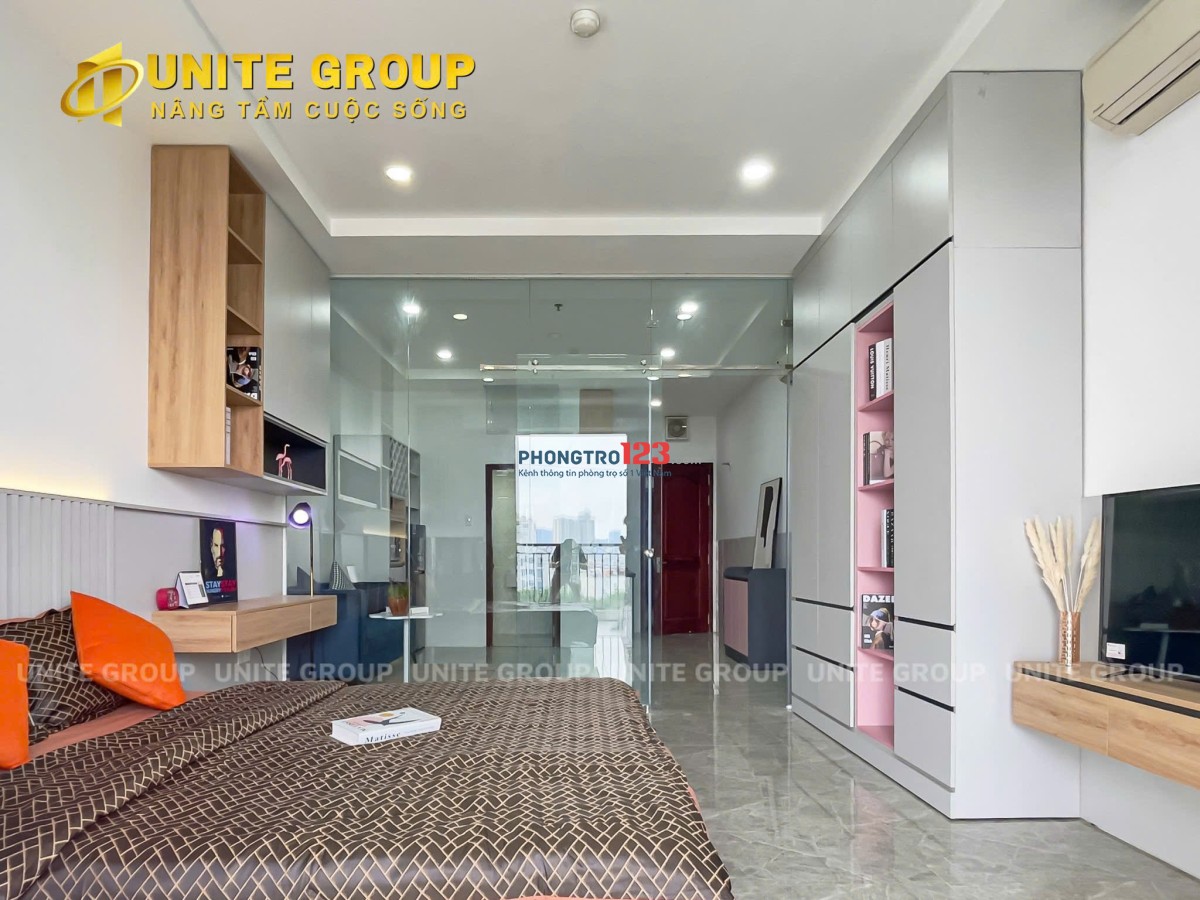 CHO THUÊ CĂN HỘ 1PN FULL NỘI THẤT CÓ BAN CÔNG TRẦN XUÂN SOẠN, Q7 - GẦN LOTTE, CRESENT MALL, CHUNG CƯ