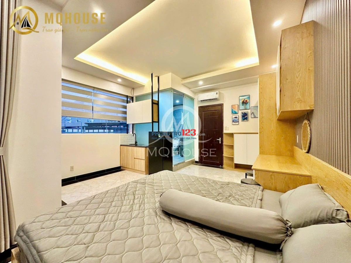 Cho thuê căn hộ studio ban công 35m2 quận 10 đường bắc hải gần UEH HUFLIT VẠN HẠNH MALL