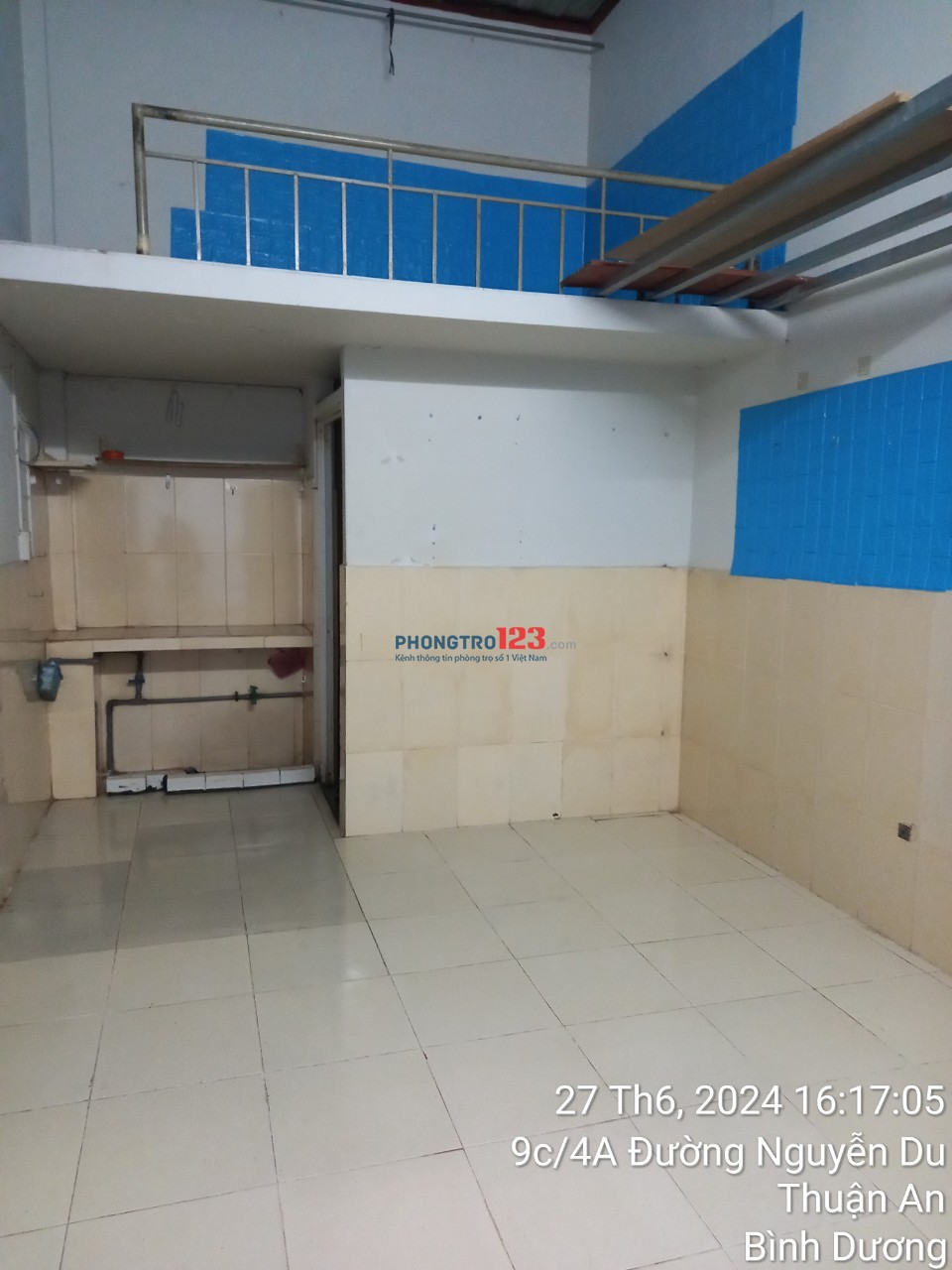 Phòng trọ 18m2 4D/4A Nguyễn Du, phường Bình Hòa, thành phố Thuận An.