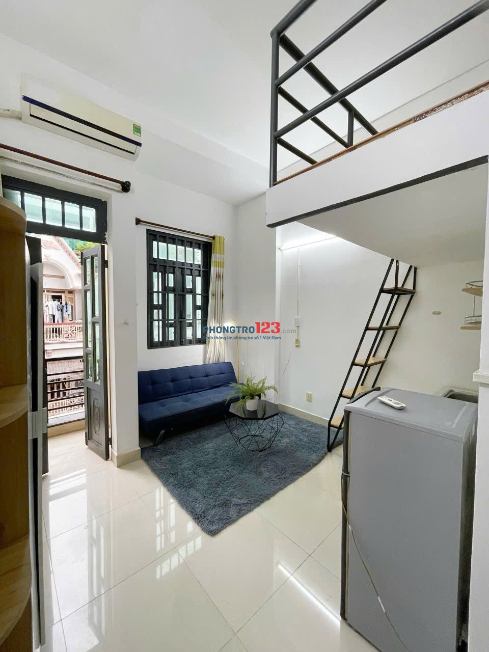 Căn hộ gác lửng full nội thất, có ban công – Văn Chung, Tân Bình Gần Etownn