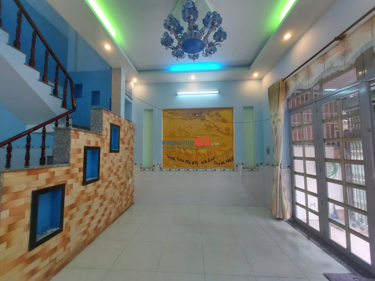 Cho thuê nhà hẻm xe hơi 5m đường Số 6 Nguyễn Duy Trinh 80m (5x16) - 2 tầng 4PN Long Trường, Quận 9.