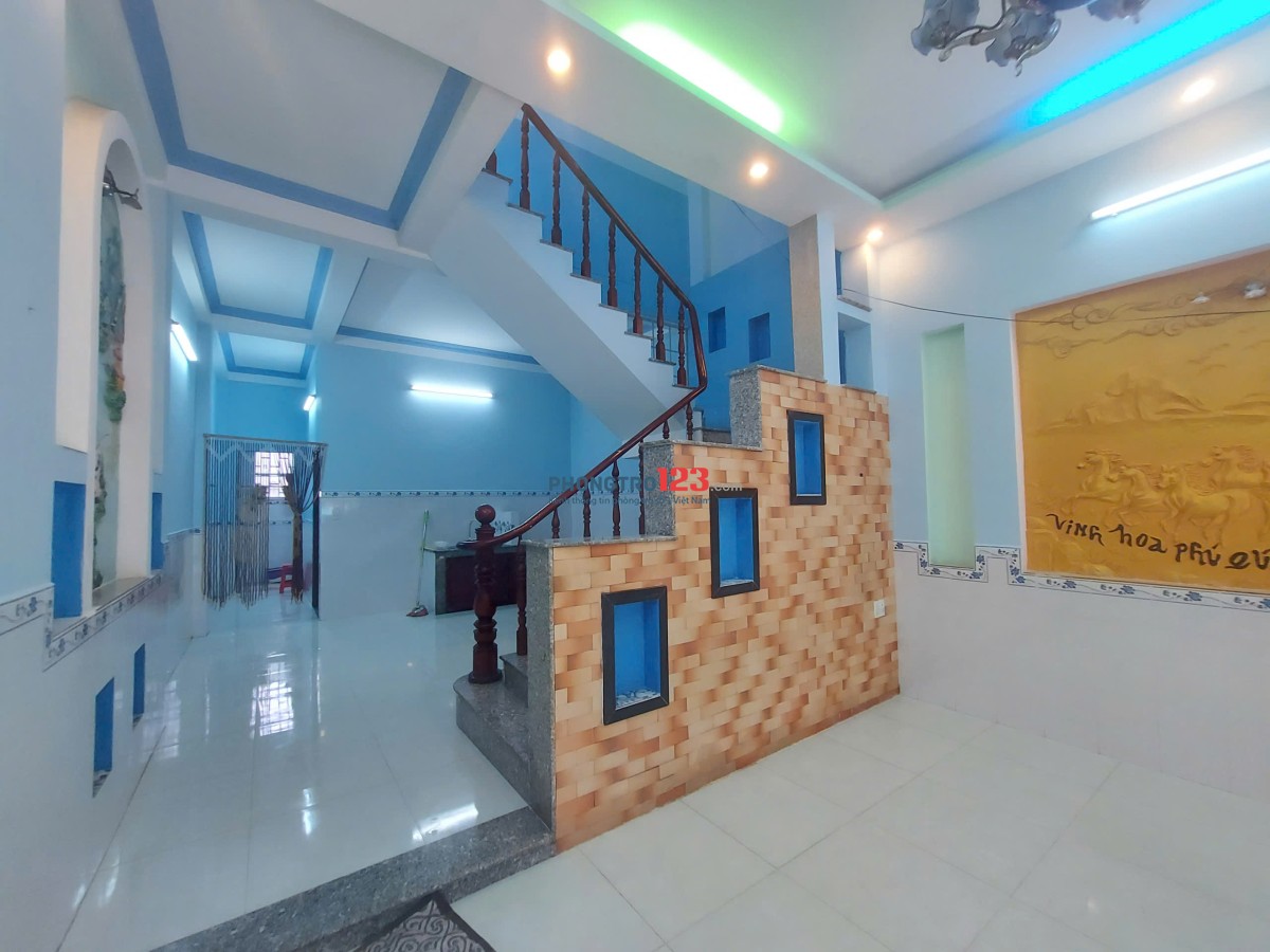 Cho thuê nhà hẻm xe hơi 5m đường Số 6 Nguyễn Duy Trinh 80m (5x16) - 2 tầng 4PN Long Trường, Quận 9.