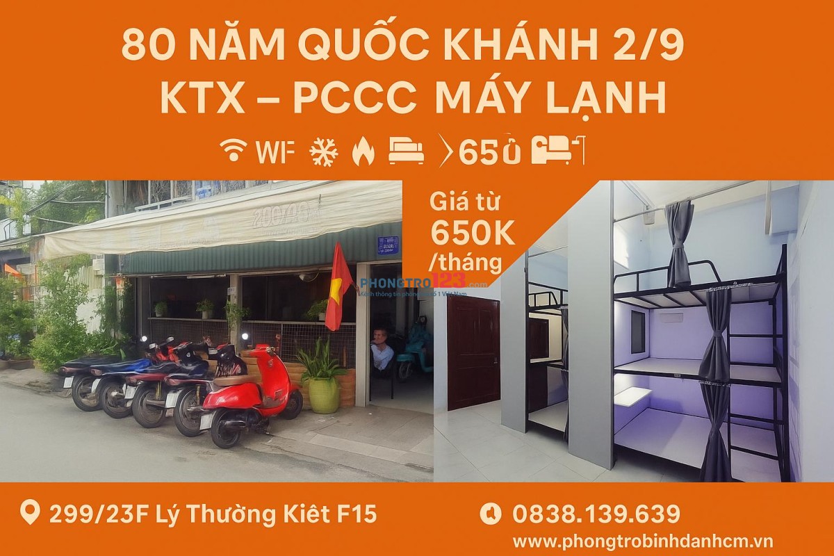 CHO THUÊ KTX QUẬN 11 GIÁ RẺ CHỈ TỪ 750K/THÁNG