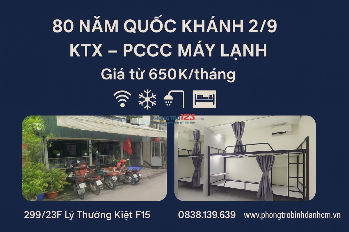 CHO THUÊ KTX QUẬN 11 GIÁ RẺ CHỈ TỪ 750K/THÁNG