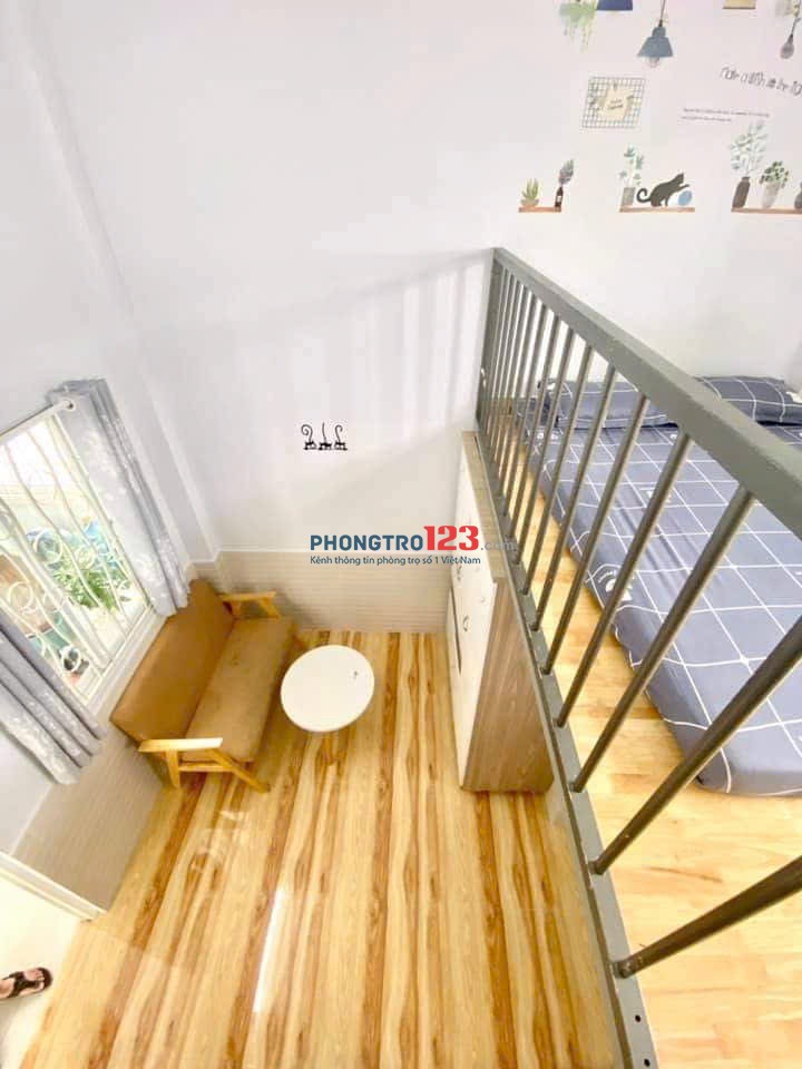 Phòng trọ có gác full nội thất ngay giữa trung tâm Tân Bình thuận tiện qua các quận