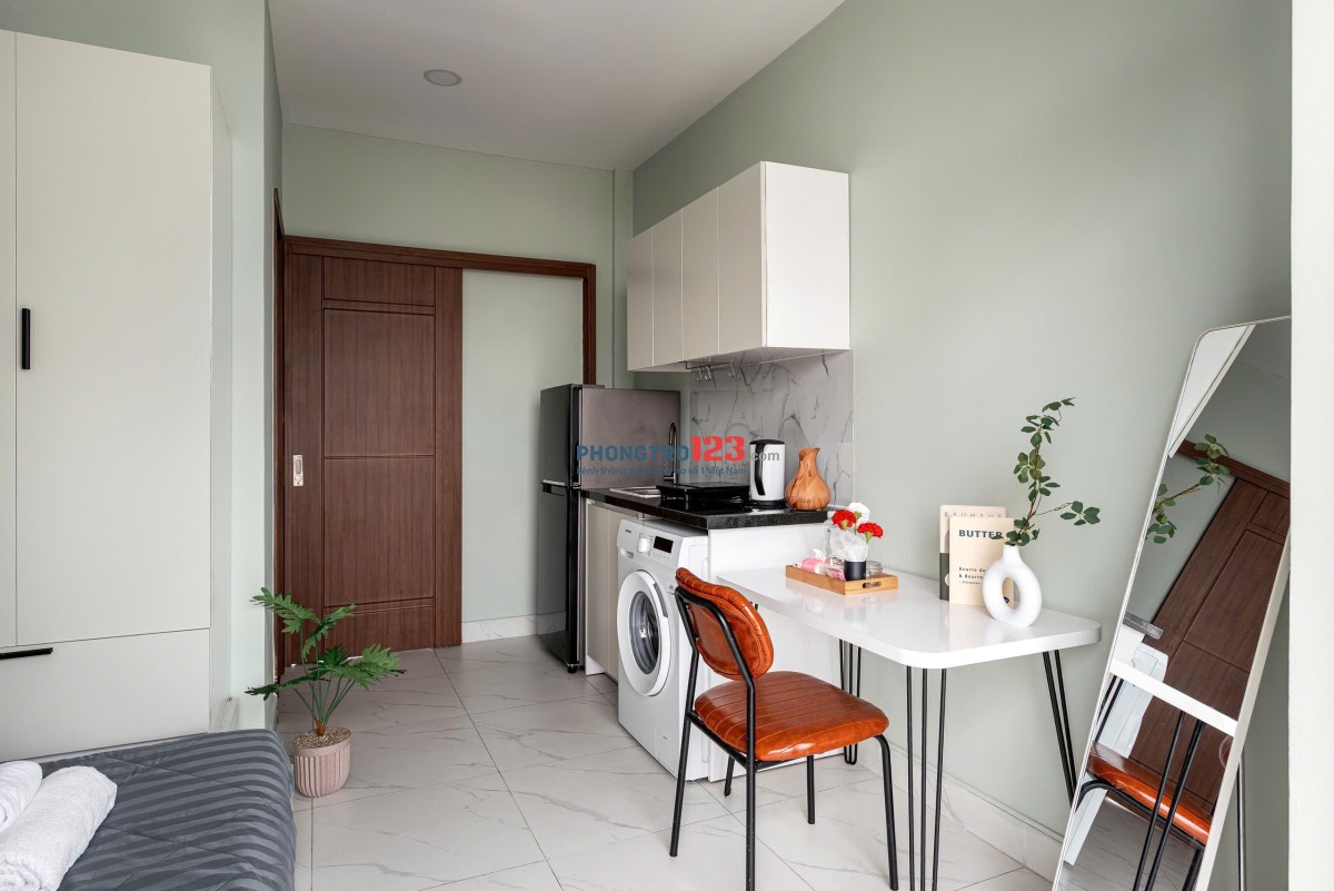 Cho Thuê Studio Ban Công Máy Giặt Riêng – Full Nội Thất – Khu Bảy Hiền, Tân Bình