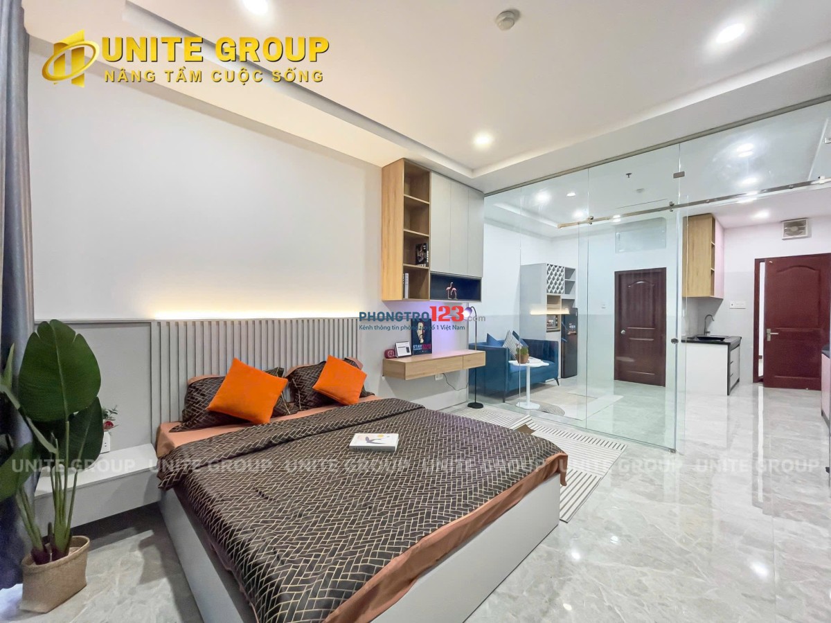 Cho thuê căn hộ, 1PN ban công view sông cực đẹp, Full nội thất.