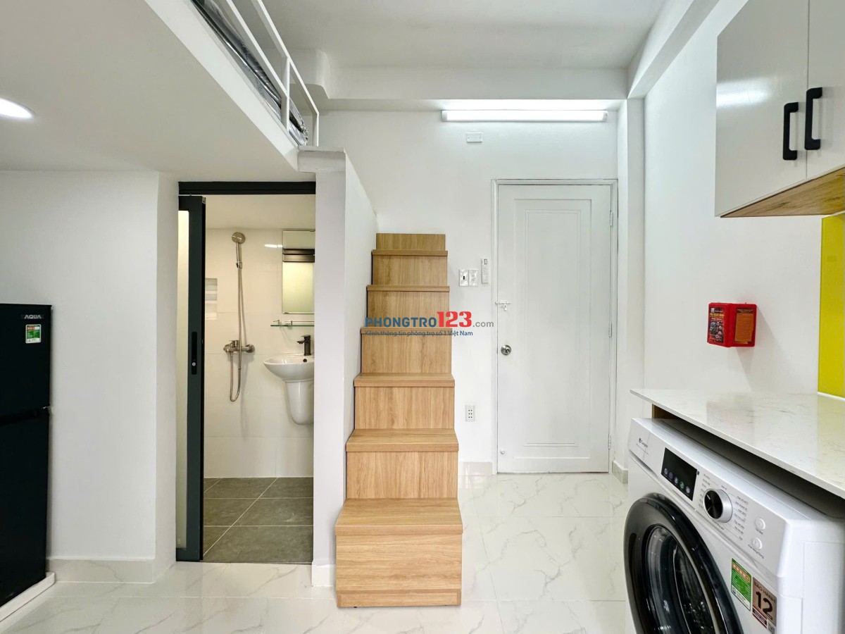 CHO THUÊ PHÒNG TRỌ CÓ GÁC PHÚ NHUẬN 35M2 FULL NỘI THẤT - GẦN CẦU CÔNG LÝ, BAN CÔNG, MÁY GIẶT RIÊNG