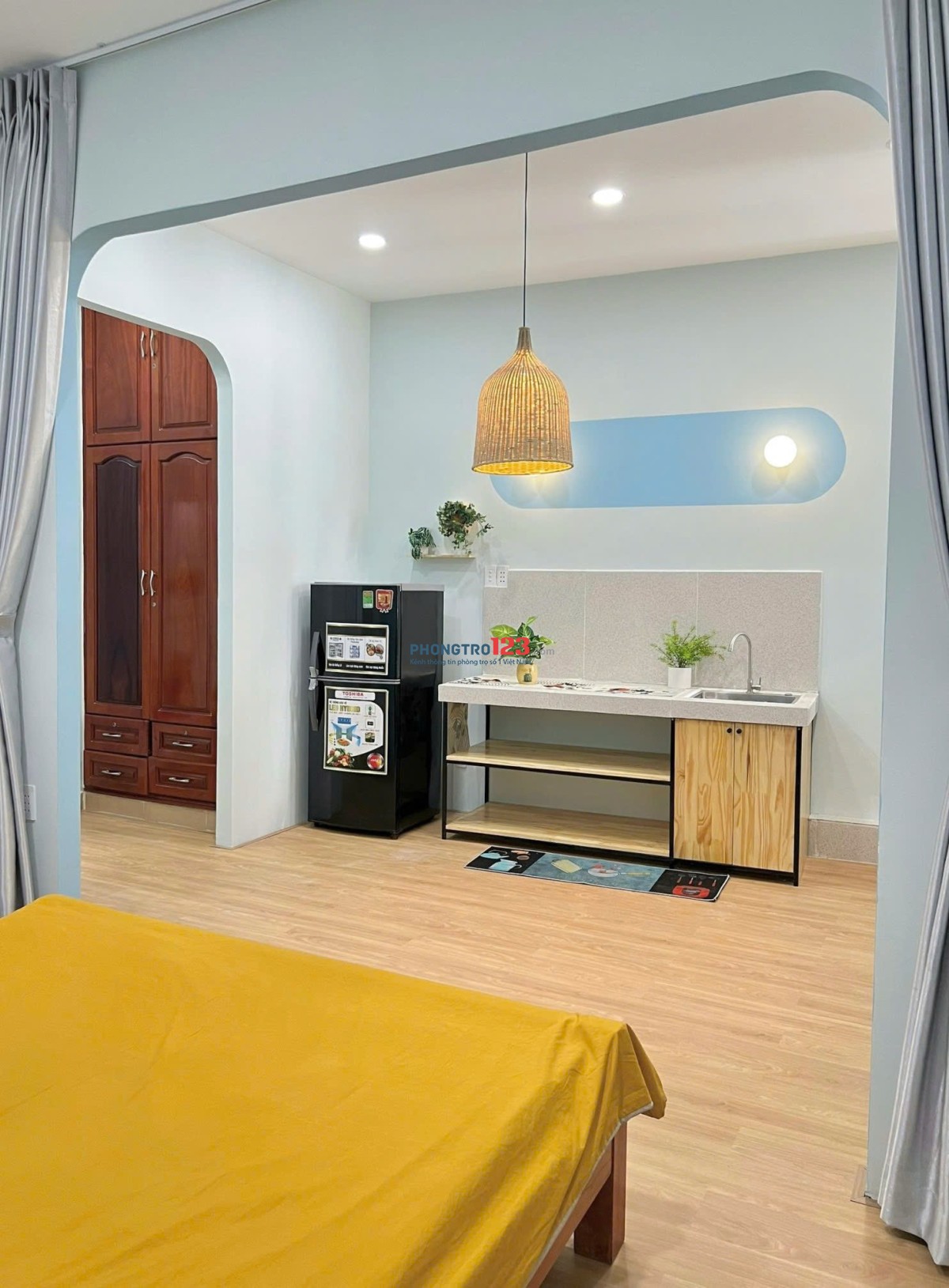 Nhỏ em về quê cần pass lại 1 phòng ngủ căn hộ dịch vụ - Bình Thạnh