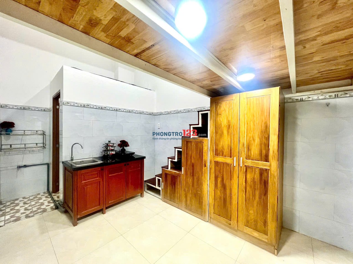 PHÒNG GÁC LỮNG 25m2 FULL NỘI THẤT KHUÔNG VIỆT TÂN PHÚ