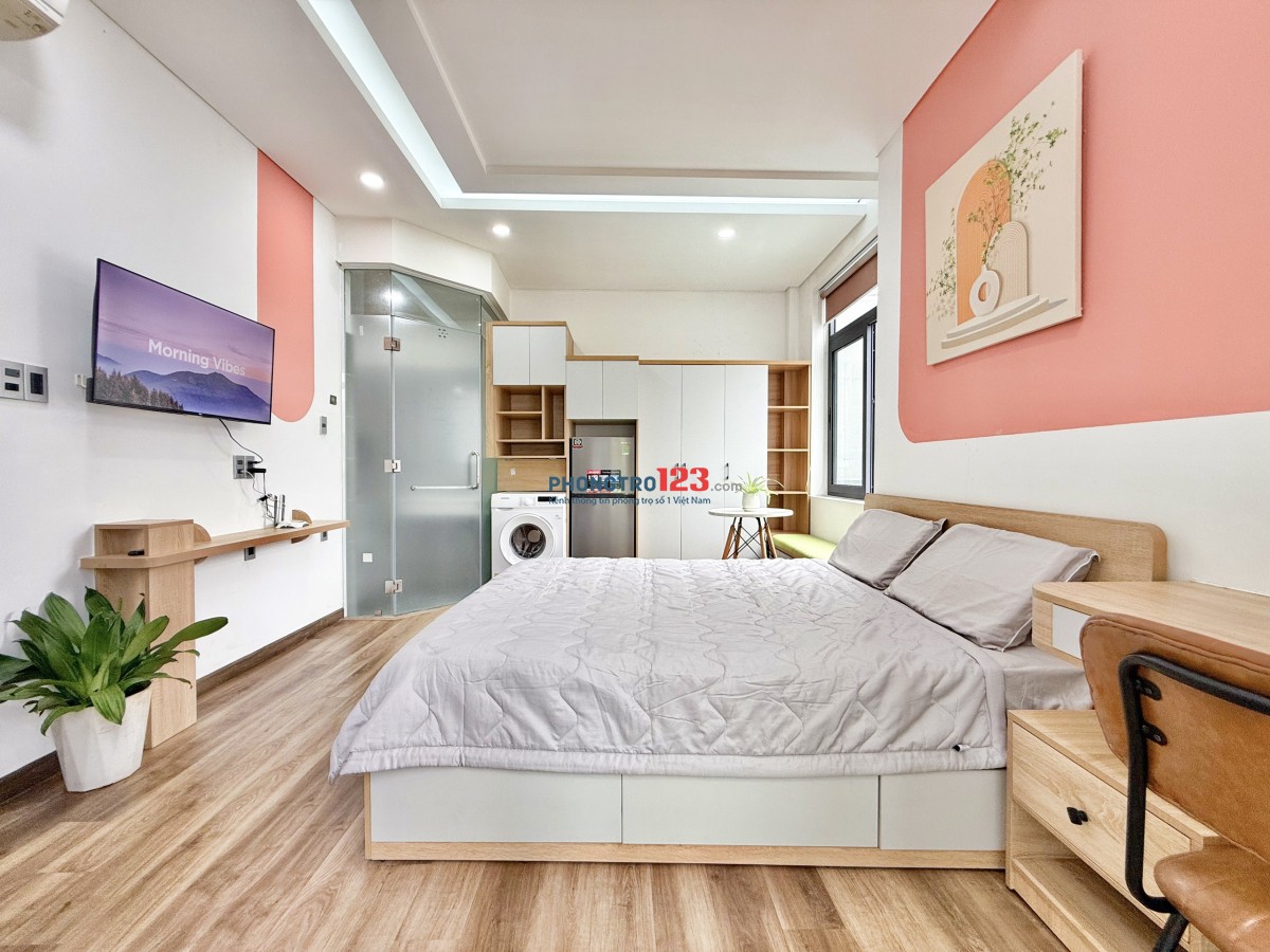 CHO THUÊ STUDIO FULL NỘI THẤT MÁY GIẶT, BAN CÔNG RIÊNG GẦN HOÀNG SA, TRƯỜNG SA