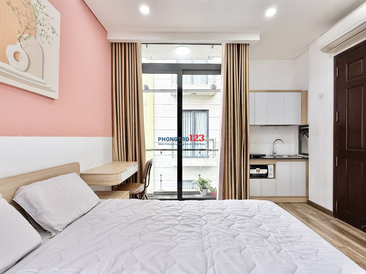 CHO THUÊ STUDIO FULL NỘI THẤT MÁY GIẶT, BAN CÔNG RIÊNG GẦN HOÀNG SA, TRƯỜNG SA