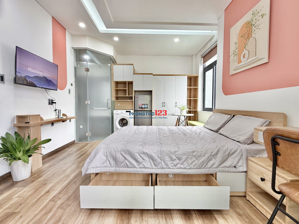 CHO THUÊ STUDIO FULL NỘI THẤT MÁY GIẶT, BAN CÔNG RIÊNG GẦN HOÀNG SA, TRƯỜNG SA