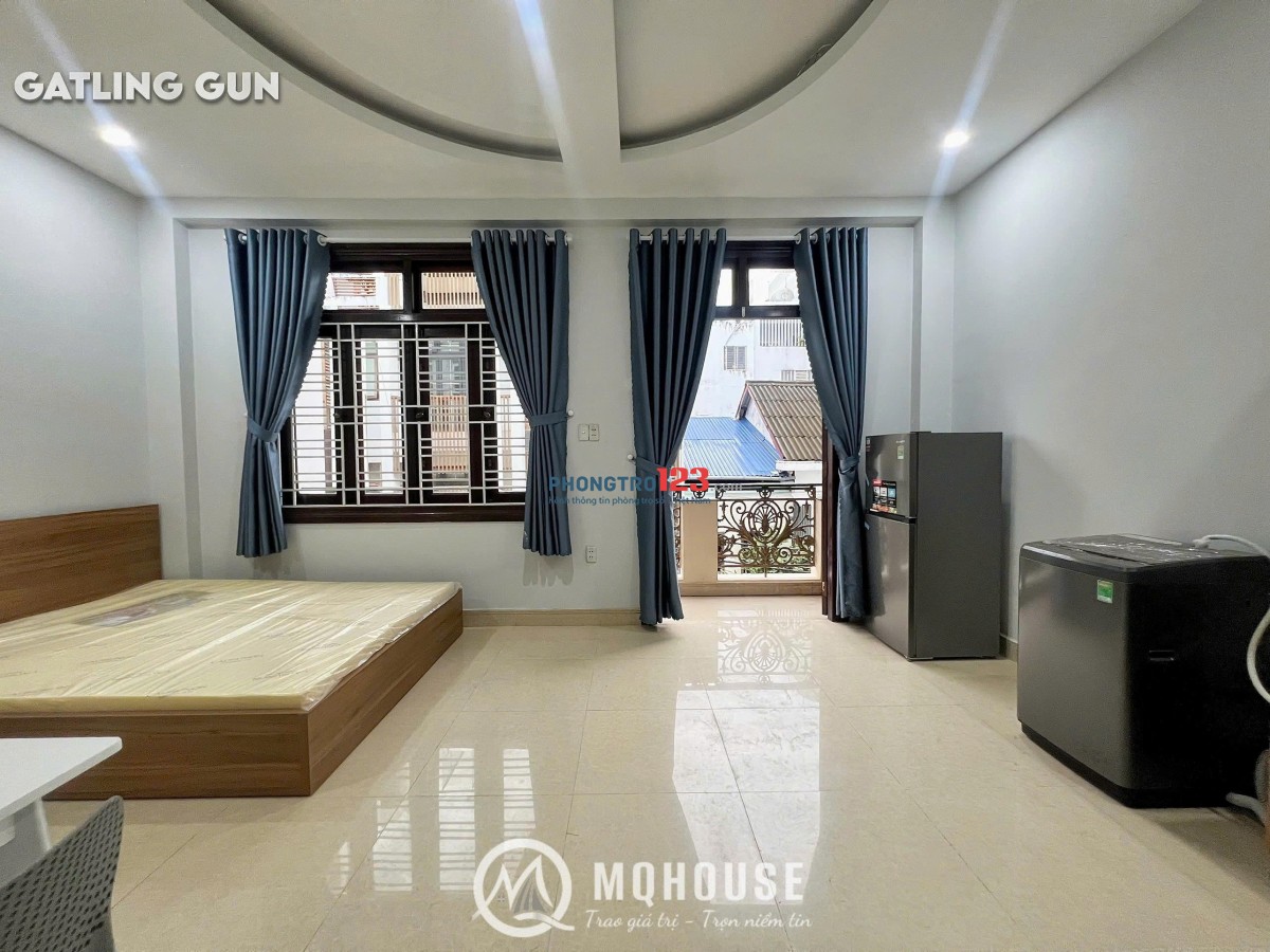 Khai trương phòng trọ quận 3, Studio tách bếp, Máy giặt riêng, Balcony/Cửa sổ. Gần cầu Công Lý