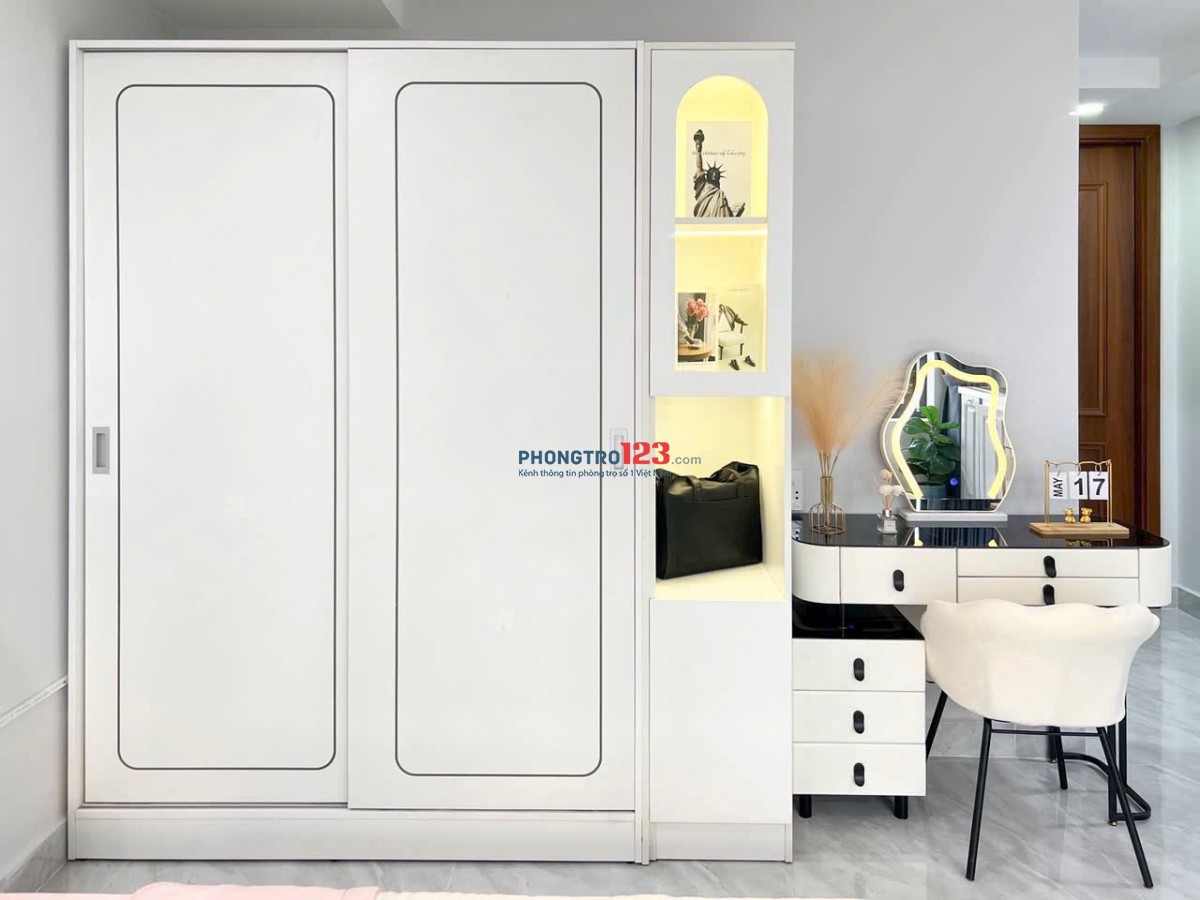 CHO THUÊ 1PN FULL NỘI THẤT MÁY GIẶT RIÊNG CỬA SỔ TRỜI GIÁP Q1,Q3, BÌNH THẠNH, TÂN BÌNH