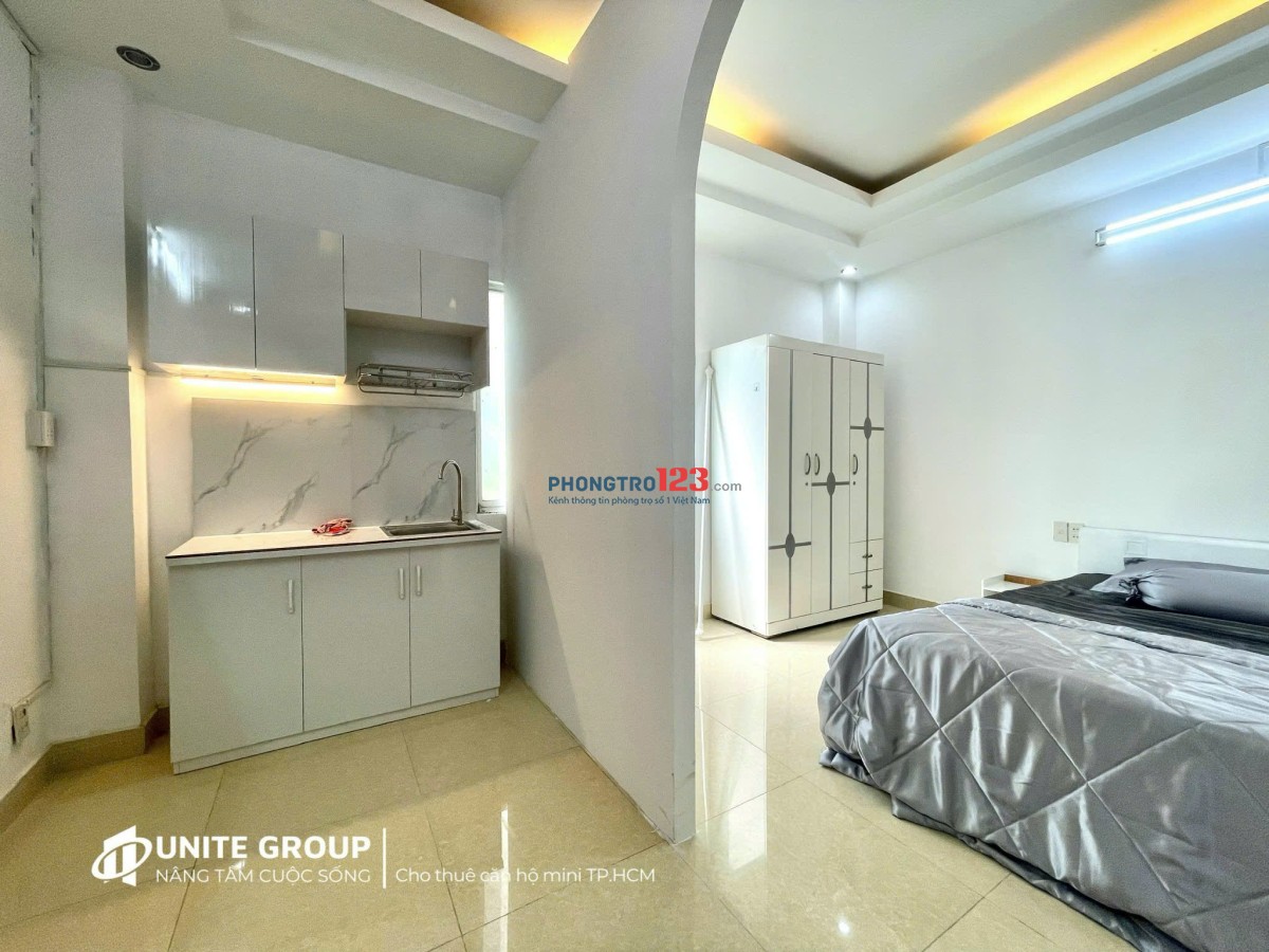 cho thuê phòng trọ quận 3, mới 100% dạng 1 phòng ngủ gần Công trường dân chủ, chợ bàn cờ (thang máy)