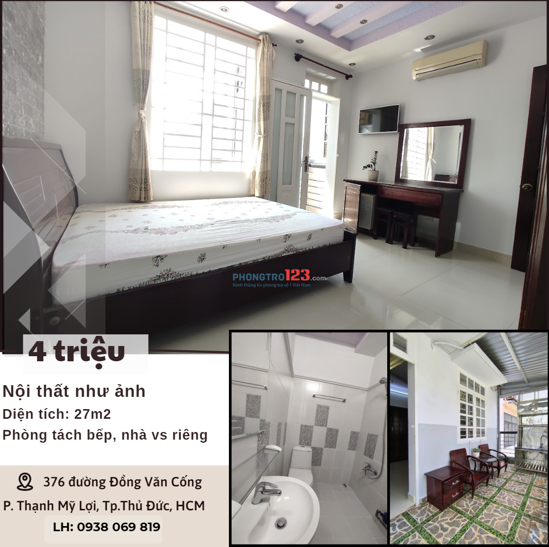 Phòng 25m2 - 3tr Gần Ủy Ban Q2 cũ