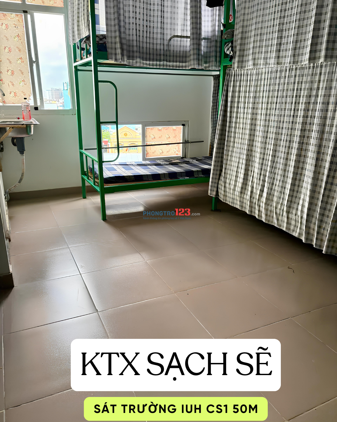 KTX FULL TIỆN ÍCH - NAM/NỮ - BAO CP - NGAY SÁT TRƯỜNG ĐH IUH 50M - Chỉ nhận Sinh Viên