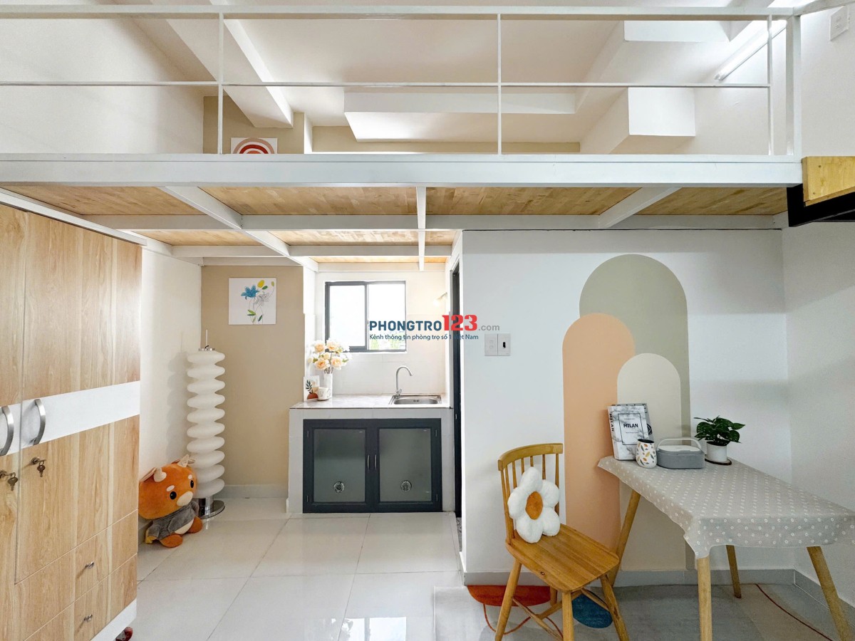 Cho Thuê Phòng Có Gác-Full nội thất ngay Điện Biên Phủ gần Q1, Ngã Tư Hàng Xanh, UEF, HIU