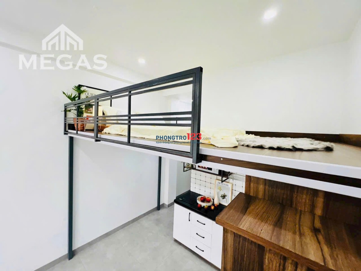 Căn hộ có gác cho thuê Ở được từ 3 - 4 người Full nội thất giá sinh viên nằm Ngay Nguyễn Thị Định