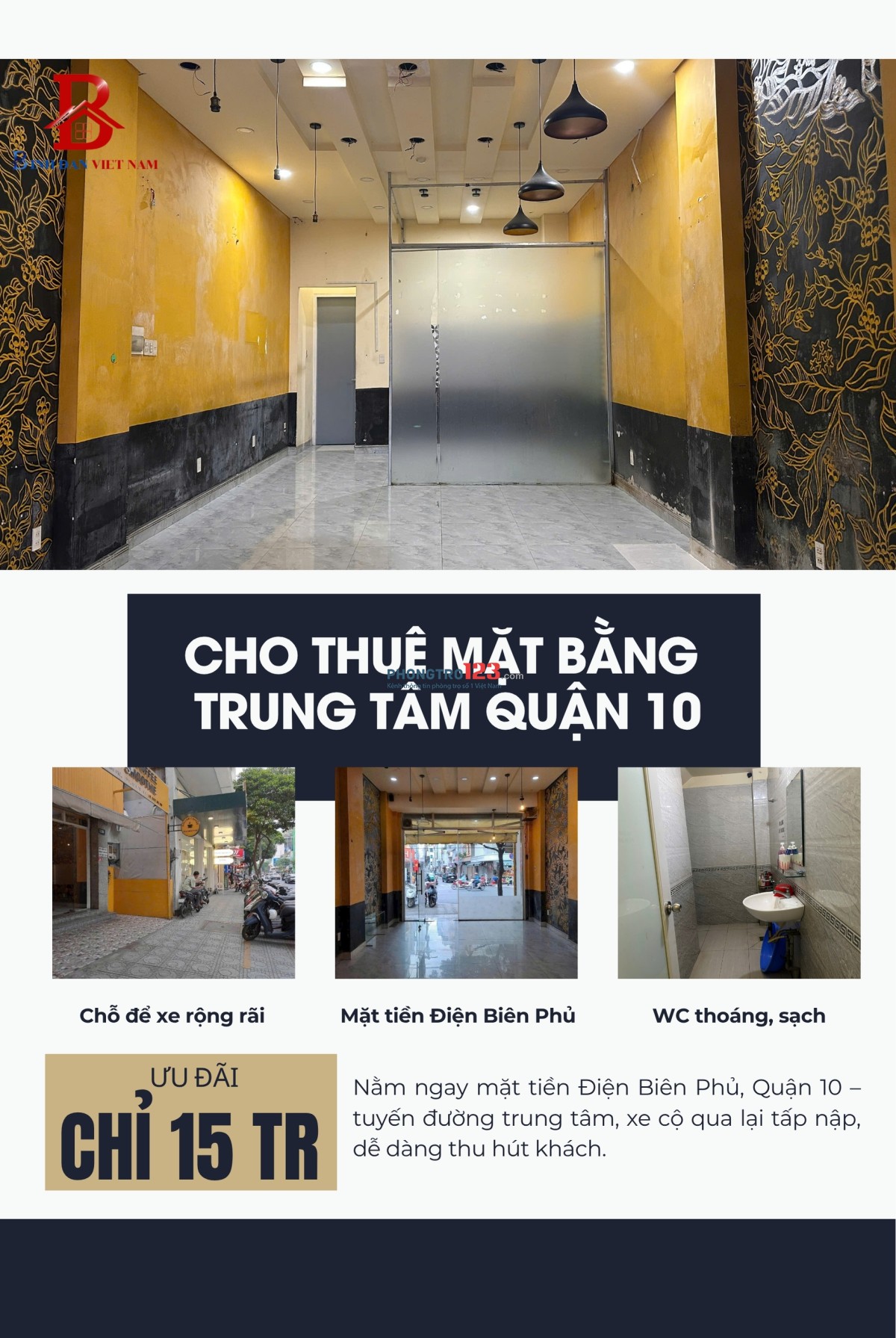  CHO THUÊ MẶT BẰNG ĐẸP – VỊ TRÍ VÀNG KINH DOANH SINH LỜI 