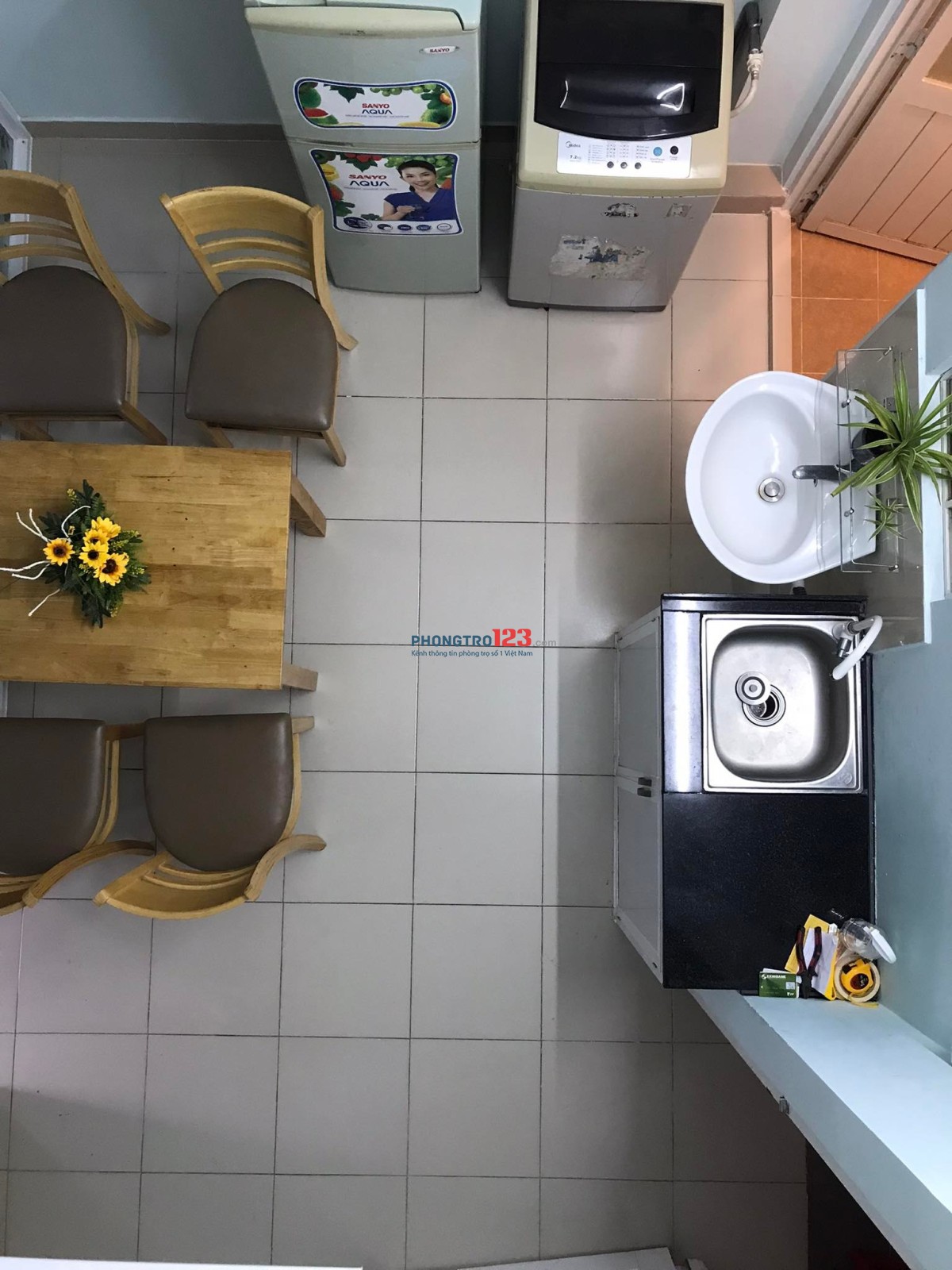 PHÒNG TRỌ 2 PHÒNG NGỦ, ĐẦY ĐỦ NỘI THẤT, CẠNH CHỢ HOÀNG HOA THÁM, KHU BÀU CÁT, ETOWN. CỘNG HOÀ