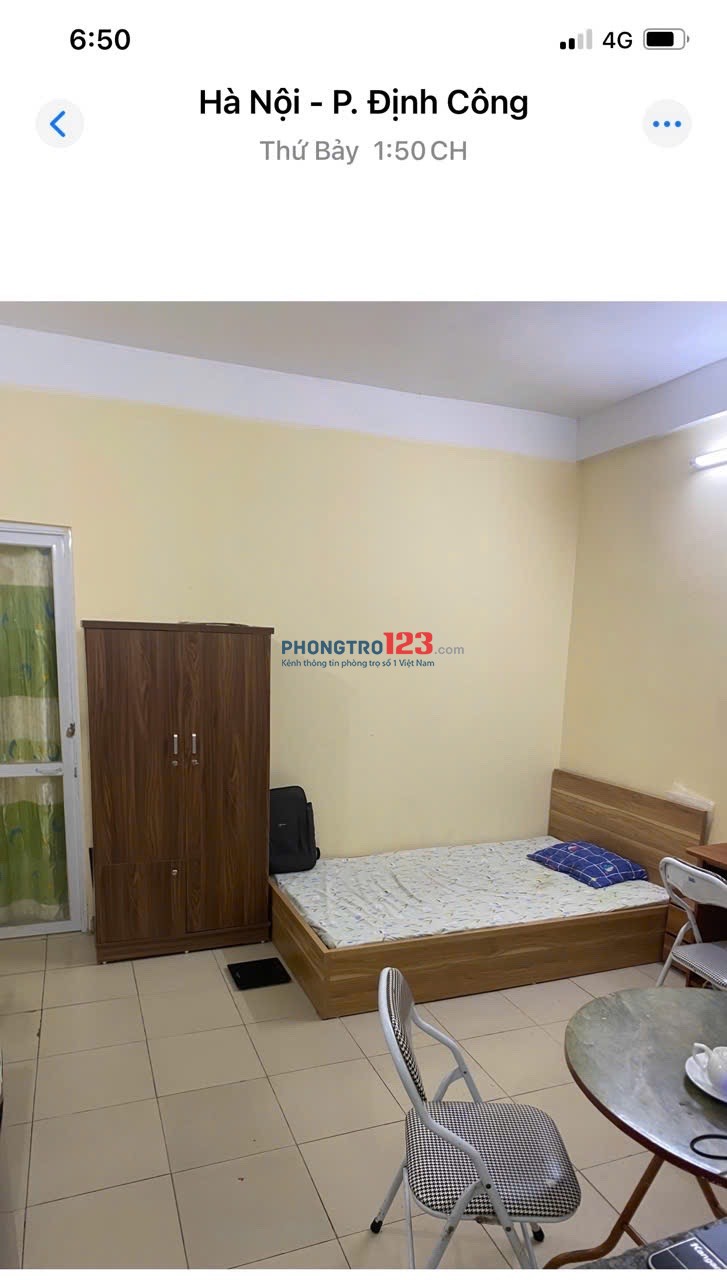Cho nữ thuê (share) phòng trọ đẹp 20m2 trong CCMN phố Định Công, Hoàng Mai, 1,5tr full nội thất