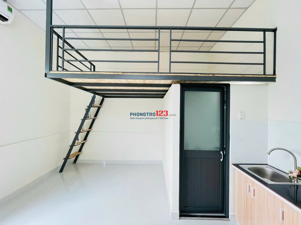 Cho Thuê Căn Hộ Có Gác Full Nội Thất Cửa Sổ Trời Ngay Khu Etown Gần Học Viện Hàng Không, Tân Bình