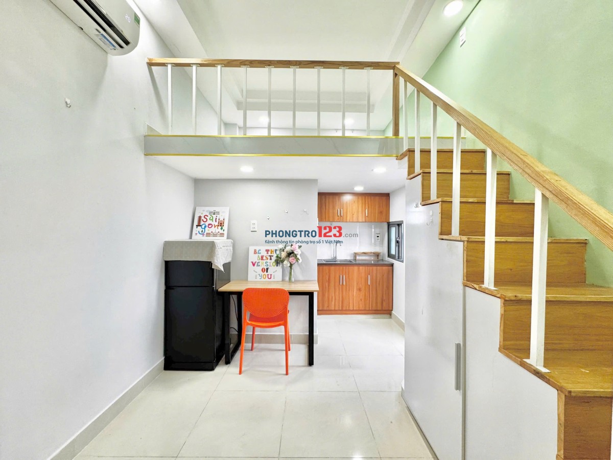 CHO THUÊ PHÒNG CÓ GÁC MỚI - FULL NỘI THẤT, BAN CONG BÌNH THẠNH GẦN NGÃ TƯ HÀNG XANH, HVCB