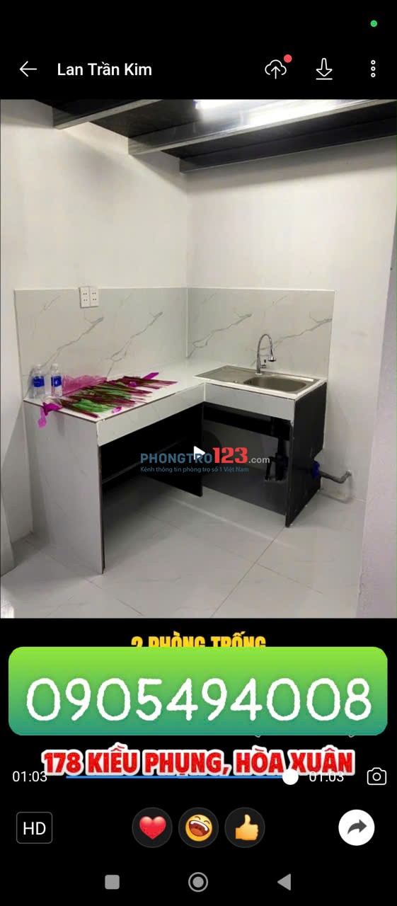 CHO THUÊ PHÒNG TRỌ SINH VIÊN GIÁ RẺ 2.5TR/THÁNG