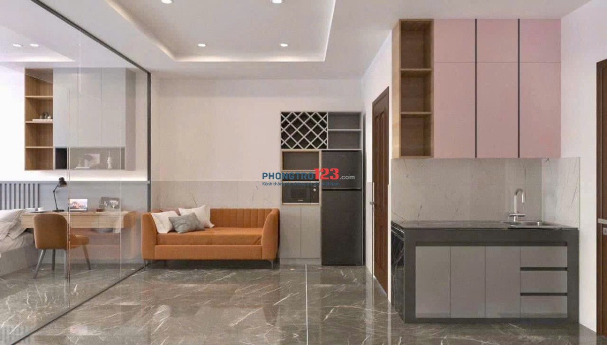 1PN vách kính ngăn – Ban Công – Full Nội Thất Gần Lotte Mart, Quận 7, Thuận Tiện Di Chuyển Q1,4