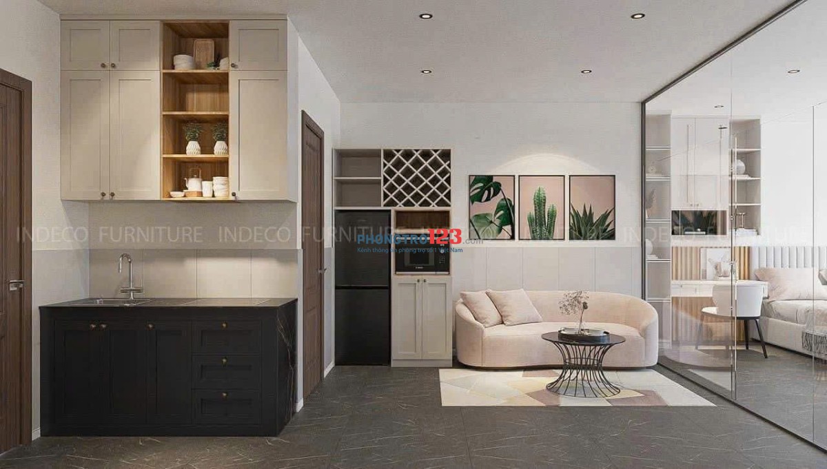 1PN vách kính ngăn – Ban Công – Full Nội Thất Gần Lotte Mart, Quận 7, Thuận Tiện Di Chuyển Q1,4