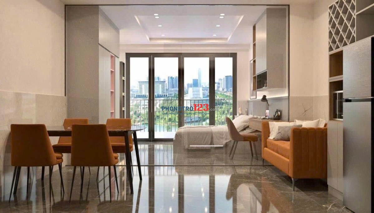 1PN vách kính ngăn – Ban Công – Full Nội Thất Gần Lotte Mart, Quận 7, Thuận Tiện Di Chuyển Q1,4