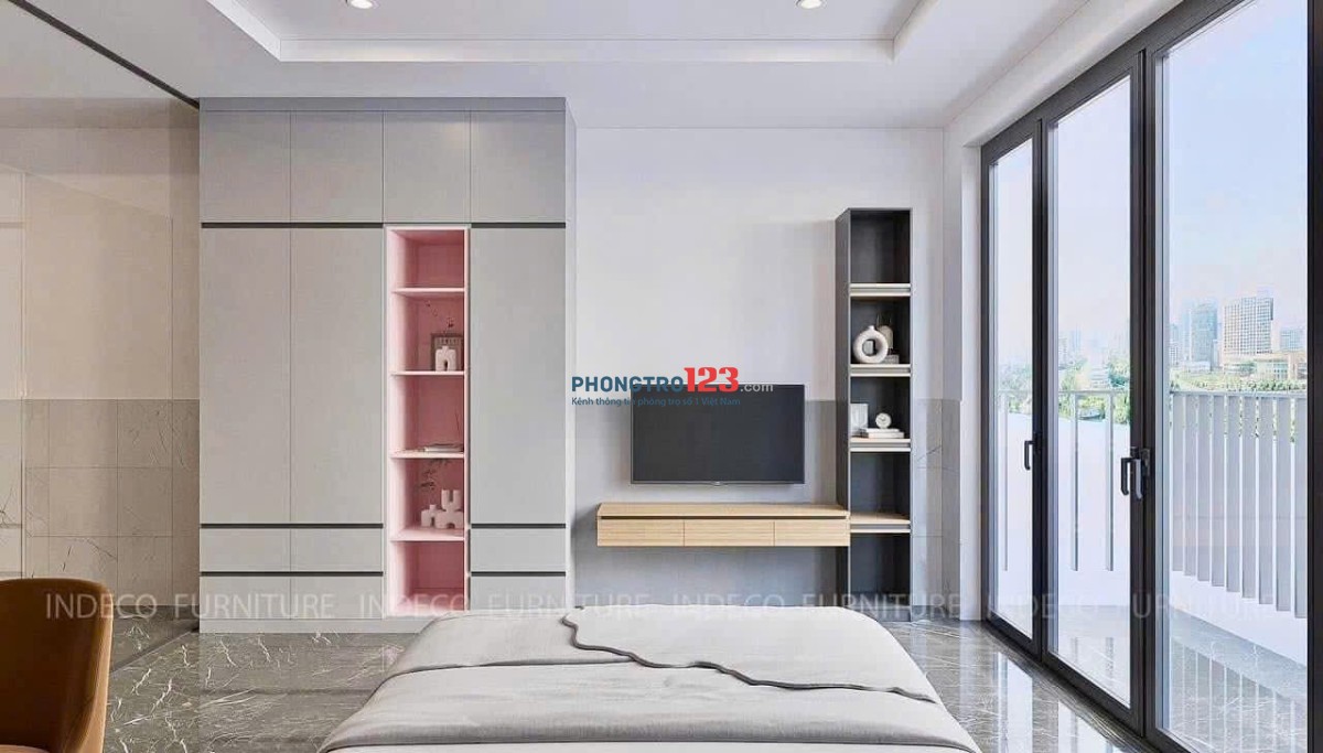 1PN vách kính ngăn – Ban Công – Full Nội Thất Gần Lotte Mart, Quận 7, Thuận Tiện Di Chuyển Q1,4