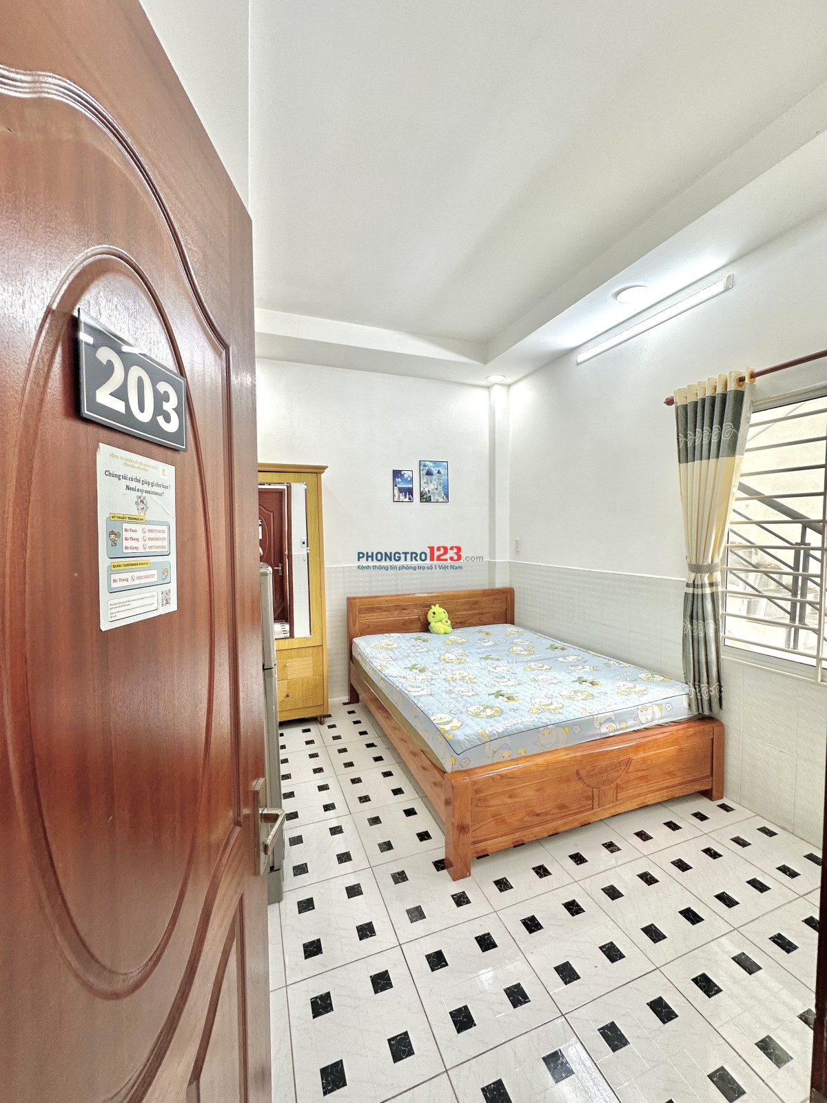 Phòng cửa sổ thoáng sau Giga Mall, giờ giấc tự do, an ninh