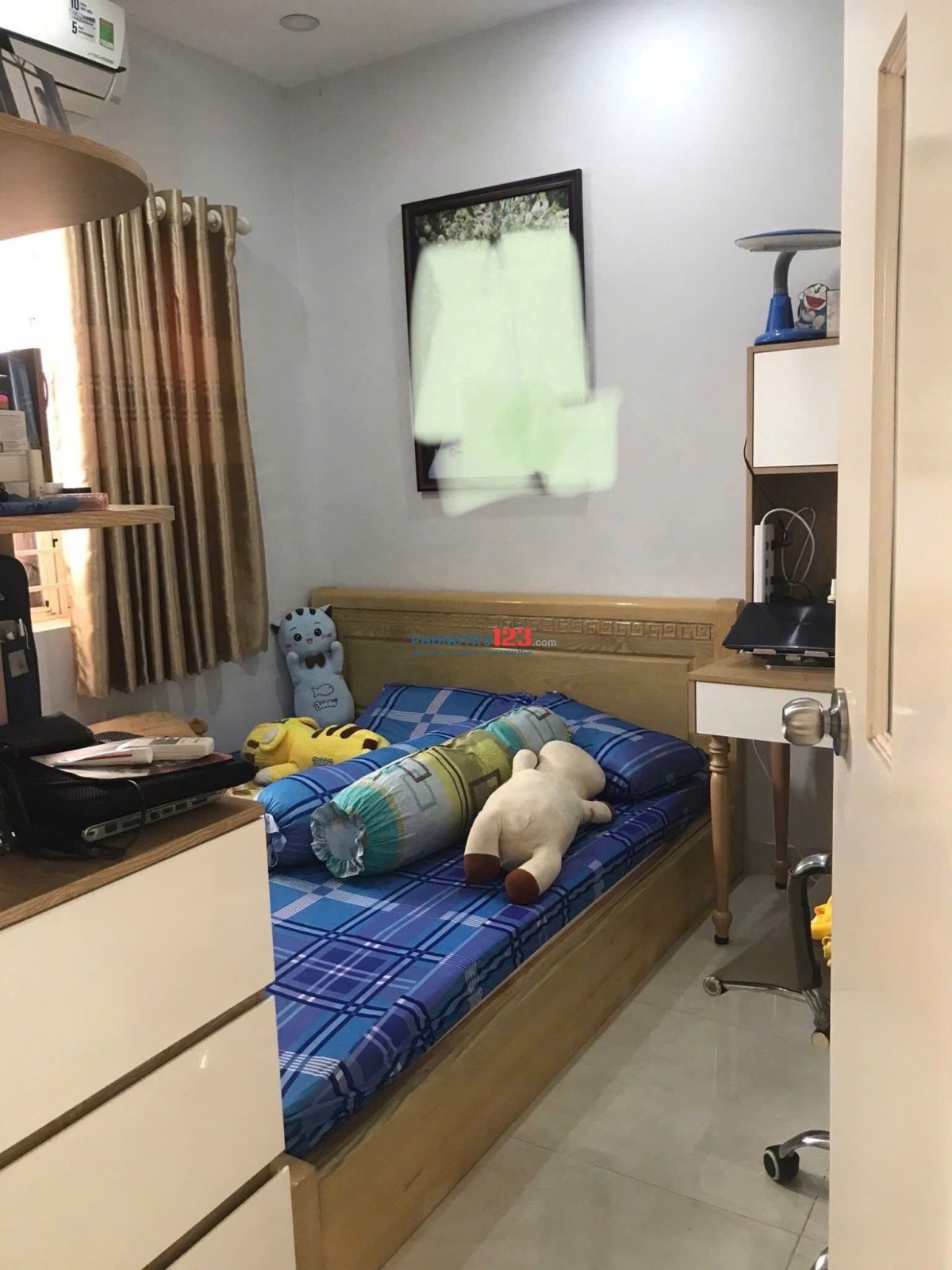 C/c Kỳ Đồng, Lầu 2, Trương Định, P9, Q3, 70m2, 2PN, Nội thất, 9tr5/tháng.