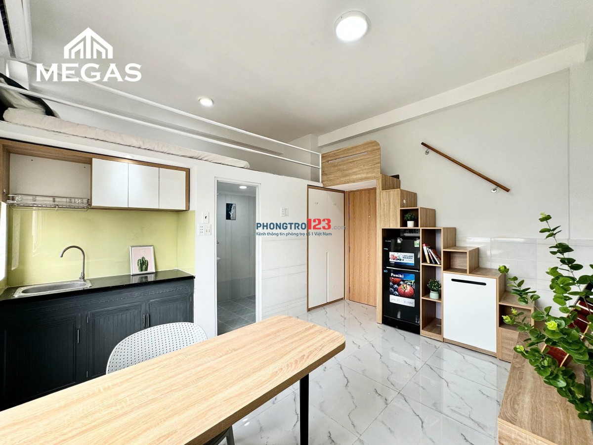 Cho thuê phòng gác mới có nội thất, cửa sổ lớn cực thoáng - bảo vệ 24/24, thang máy