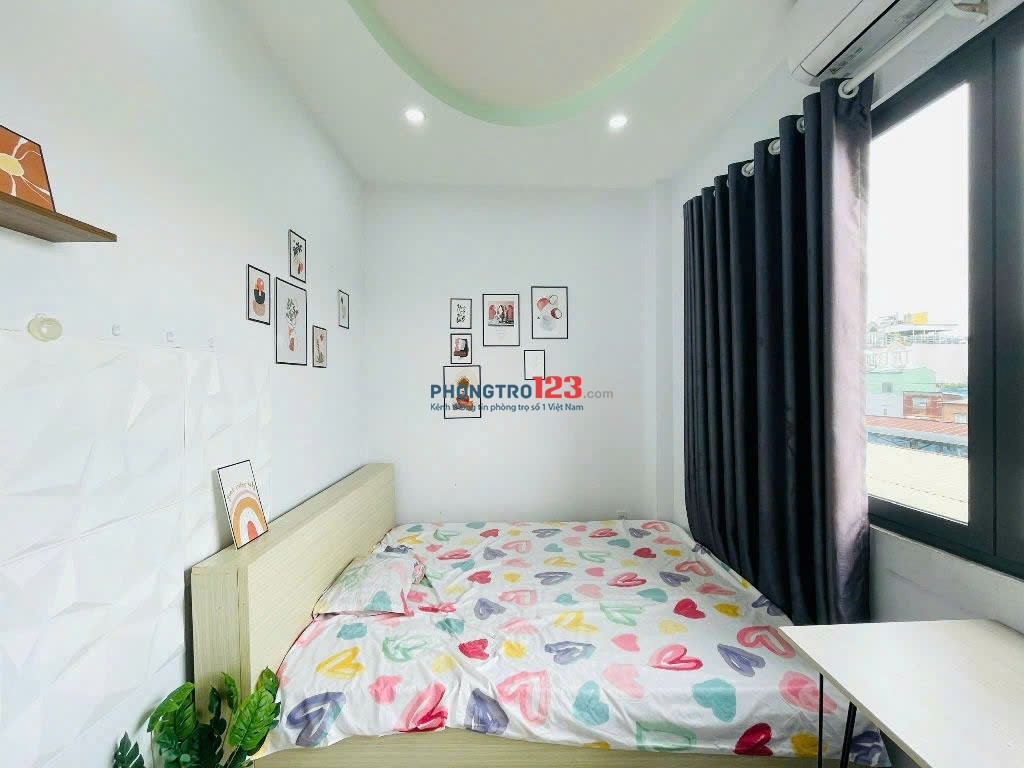 Cho thuê phòng trọ full nội thất cửa sổ lớn view, máy giặt riêng gần Công Trường Dân Chủ, ĐBP