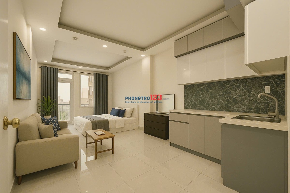 Cho thuê căn hộ bancol 40m Full Nội thất cao cấp ngay Vincom Phan Văn Trị, kế KDC Vạn Phúc City mới