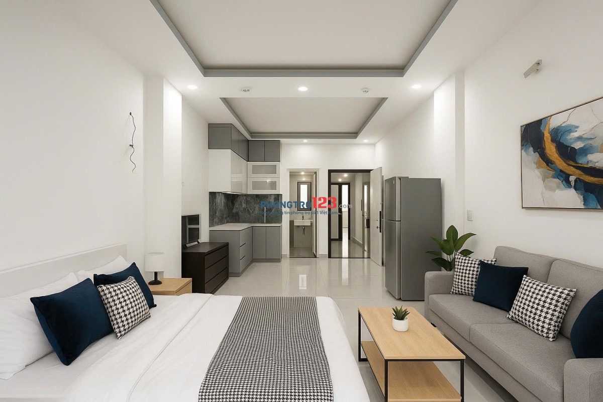 Cho thuê căn hộ bancol 40m Full Nội thất cao cấp ngay Vincom Phan Văn Trị, kế KDC Vạn Phúc City mới