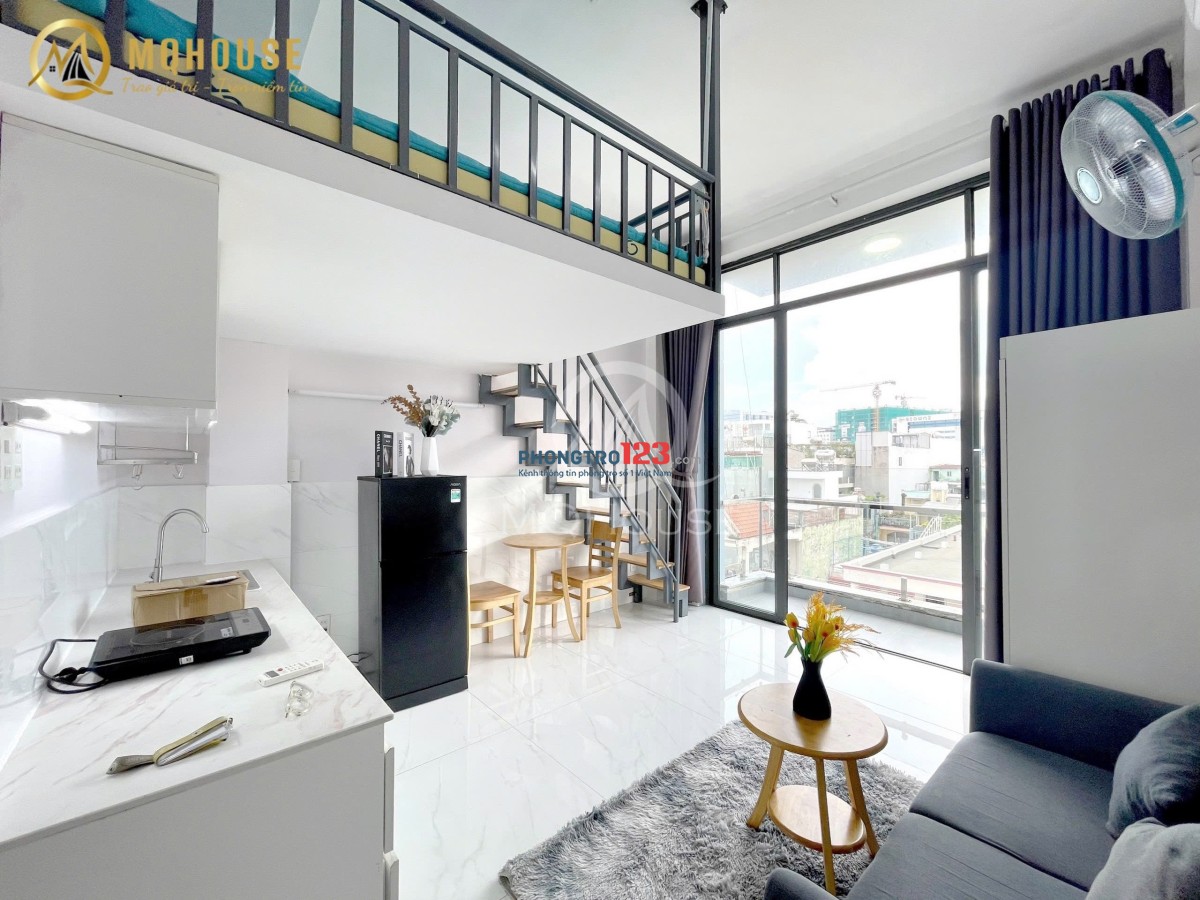 Cho Thuê Duplex Full Nội Thất, Gác Cao, Có Ban Công Gần Sân Bay , Etown & Lotte Mart Tân Bình